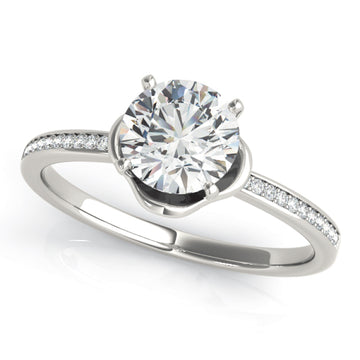 Silver Single Row Engagement Ring